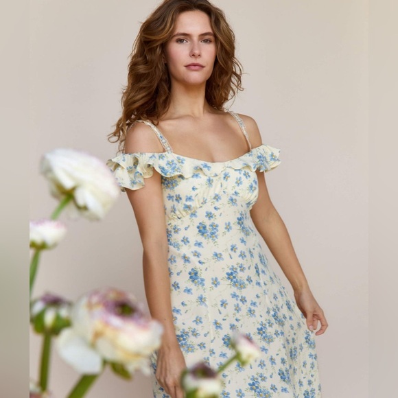 Christy Dawn the Helina Dress in Lillies in Bloom Silk Sz S - Picture 4 of 7